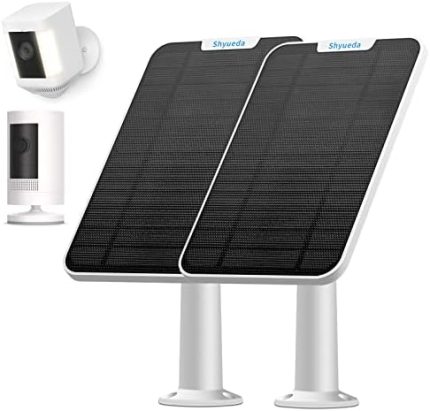 shyueda 4w solar panel charger white, weatherproof for spotlight cams