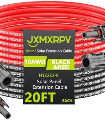 jxmxrpv 20ft solar extension cable for home, boat, rv panels