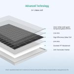 ‎fivstasola 100w solar panel high efficiency for off-grid power needs