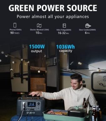 deeno x1500 portable power station for outdoor use