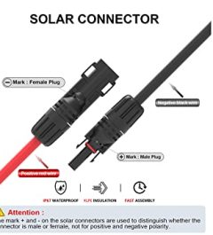 basker 15ft 10awg solar extension cable set with connectors & spanner
