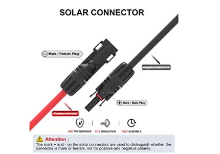 basker 15ft 10awg solar extension cable set with connectors & spanner