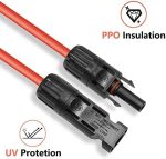 phituoda 10ft solar panel extension cables set of 2 black and red