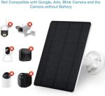 muzuzzi 5w usb solar panel charger for security camera, ip65 waterproof