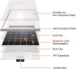 dokio 150w 18v monocrystalline solar panel efficient, durable for rvs, boats