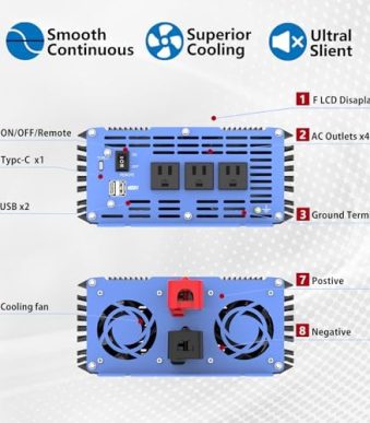volfvert 3000w pure sine wave inverter for home and car power