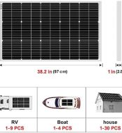 dokio 100w 18v solar panel monocrystalline. ideal for charging 12v batteries