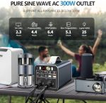 powdeom 300w portable power station with ac outlet for camping
