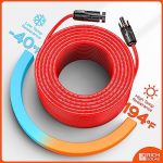rich solar solar panel extension cables pair of 50 ft red/black