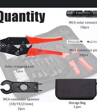 yangoutool solar pv panel crimping tool kit with cable connectors and spanner
