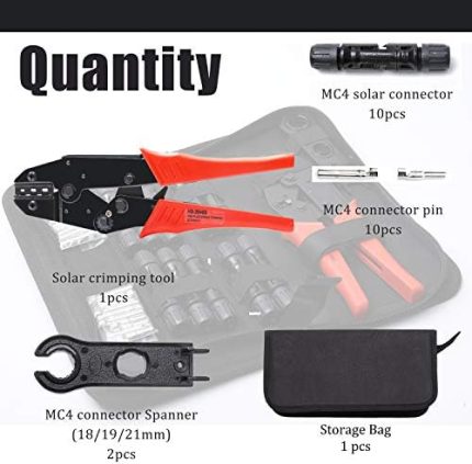 yangoutool solar pv panel crimping tool kit with cable connectors and spanner