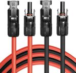 phituoda 10ft solar panel extension cables set of 2 black and red