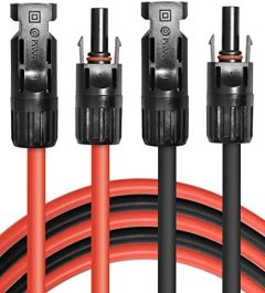 phituoda 10ft solar panel extension cables set of 2 black and red
