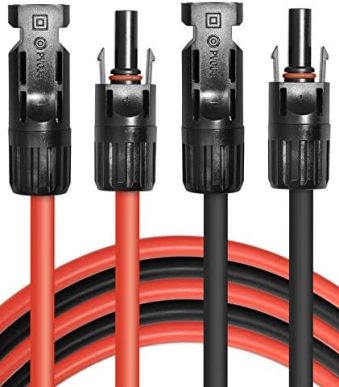 phituoda 10ft solar panel extension cables set of 2 black and red