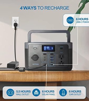 wetown 300w lifepo4 power station with solar generator for camping