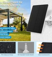 muzuzzi 5w usb solar panel charger for security camera, ip65 waterproof