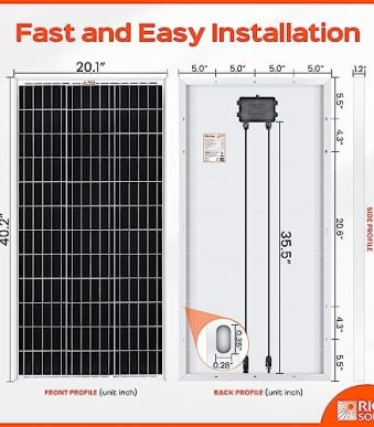 rich solar 100w 12v solar panel for off-grid power sources