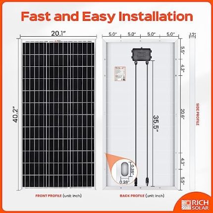 rich solar 100w 12v solar panel for off-grid power sources