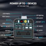 powdeom 300w portable power station with ac outlet for camping