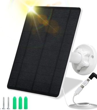 muzuzzi 5w usb solar panel charger for security camera, ip65 waterproof