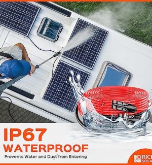 rich solar solar panel extension cables pair of 50 ft red/black