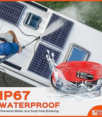 rich solar solar panel extension cables pair of 50 ft red/black