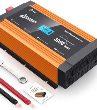 ampeak 3000w power inverter with 17 protections and multiple ports