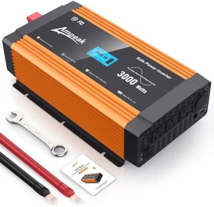 ampeak 3000w power inverter with 17 protections and multiple ports