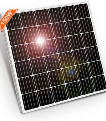 dokio 150w 18v monocrystalline solar panel efficient, durable for rvs, boats