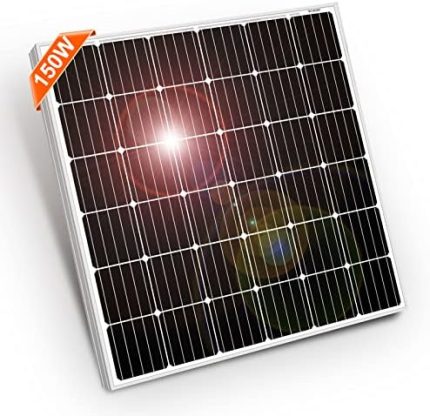 dokio 150w 18v monocrystalline solar panel efficient, durable for rvs, boats