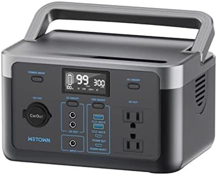 wetown 300w lifepo4 power station with solar generator for camping