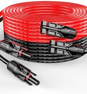 rich solar solar panel extension cables pair of 50 ft red/black