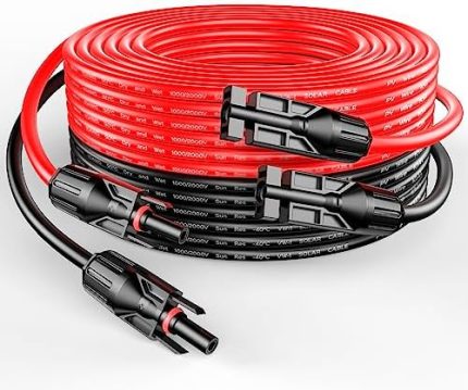 rich solar solar panel extension cables pair of 50 ft red/black