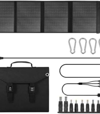 outable 60w solar panel portable foldable for camping and devices