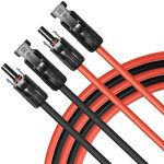 phituoda 10ft solar panel extension cables set of 2 black and red