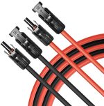 phituoda 10ft solar panel extension cables set of 2 black and red