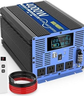 volfvert 4000w power inverter wireless remote control lcd display