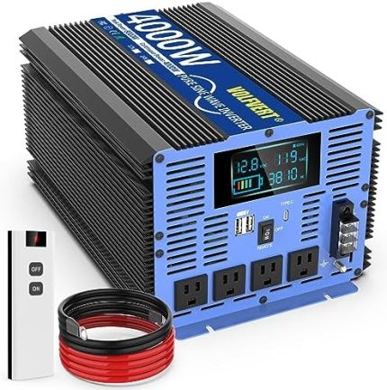 volfvert 4000w power inverter wireless remote control lcd display